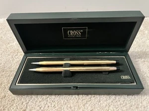 Vintage Cross Pen Set - (2 Pens) - 1 Black Ink & 1 Blue Ink - (TESTED) Both Work - Picture 1 of 10