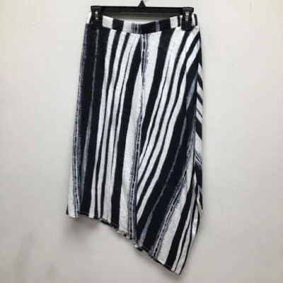 Falda Stella Carakasi para mujer línea A beige negra a rayas forrada dobladillo asimétrico XS Foto 1 de 4