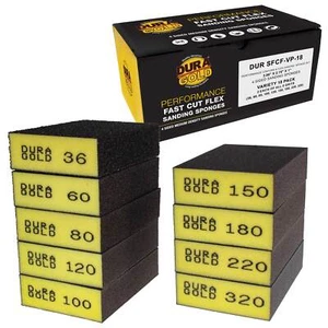 4-Sided Hand Sanding Block Sponge Variety Pack, Box of 18, 3.9" x 2.75" Wet/Dry - Picture 1 of 5