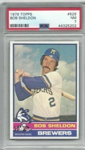 Tarjeta de béisbol Topps 1976 #626 Bob Sheldon, Milwaukee Brewers clasificación PSA 7 - Imagen 1 de 1