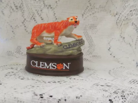 CLEMSON UNIVERSITY TIGER  MASCOT MUSICAL RESIN DESKTOP FIGURINE 208 6"  NEW Cover