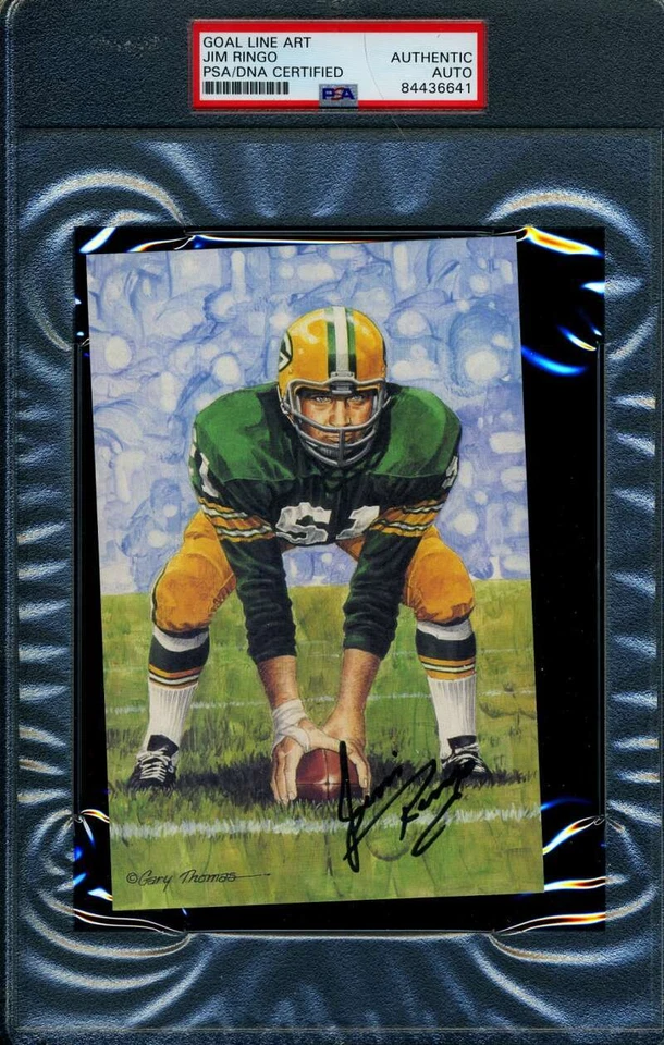 Jim Ringo PSA DNA Slabbed Signed Goal Line Art Card Autograph - Image 1 of 1