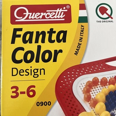 Quercetti 0900~Fantacolor Design~Made ITALY~3-6~w/case~300 piece~design pegs~NWT - Image 1 of 4