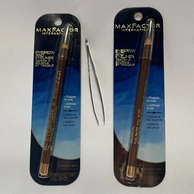 Lote de 2 delineadores de cejas y ojos MAX FACTOR MORENA con pinzas gratis Foto 1 de 4