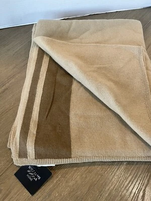 Williams Sonoma Borde Rayas Tejido Tiro 50x70" Lana Camel y Cachemira Foto 1 de 3