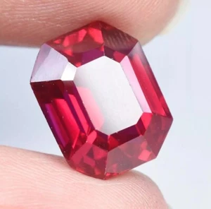9.45 Ct Natural Red Myanmar Painite Unheated Certified Emerald Cut Gemstone AAA - Picture 1 of 4