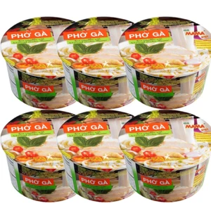 MAMA PHO GA Instant Chicken Flavour Rice Noodle Bowl Noodles Soup 65g (6 Bowls) - Picture 1 of 4