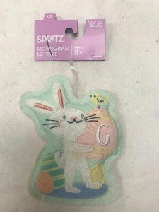 Spritz Monogram Easter Bunny Letter "G" Ages 3+ Indoor Decorative Ornament New - Picture 1 of 3
