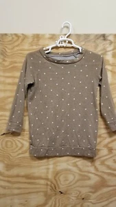 Womens's Sweatshirt Medium Long sleeve Polka dot Crew neck Pullover brown white - Picture 1 of 5
