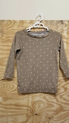 Sudadera Mujer Mediana Manga Larga Lunares Cuello Redondo Pullover Marrón Blanco Foto 1 de 4