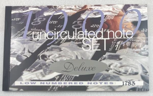 1999 Australian Decimal Dated Annual Black Serials Banknote Deluxe Set "AA99" - Foto 1 di 12