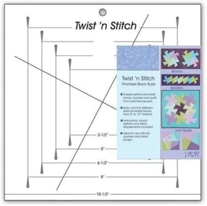 Twist 'n Stitch Pinwheel Block Lineal #775 Nähen Quilten Lineal Vorlage - Bild 1 von 7