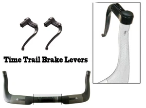 1 paio Fixed Gear bicicletta TT triathlon bullhorn bar estremità manubrio nero leva freno - Foto 1 di 3