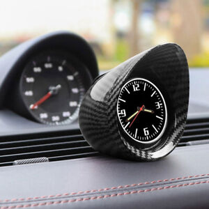 Auto Car Interior Dashboard Clock Watch Carbon Fiber Look Universal Accessories