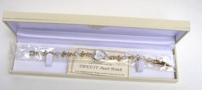 RELOJ LENOX PIOLÍN CORAZÓN Plata Esterlina Oro Venta al por menor $136.00 NUEVO en CAJA con Certificado de Autenticidad Foto 1 de 2