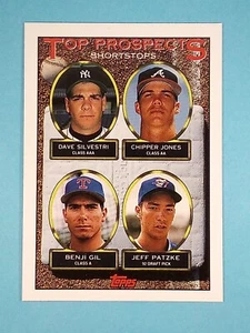 1993 Topps RC Chipper Jones Dave Silvestri Benji Gil Patzke #529 ⚾ - Picture 1 of 2