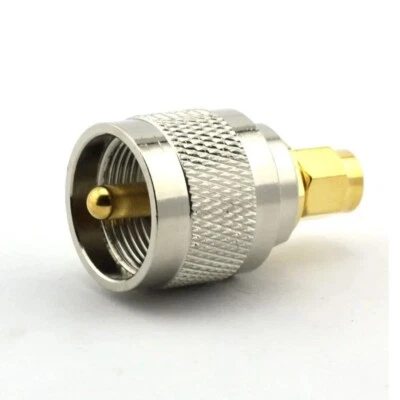 PL259 UHF Male Plug to SMA Male Plug RF Adapter Barrel Connector - Image 1 of 3