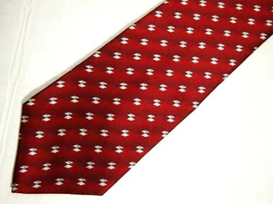 Stafford Executive Mens Necktie Tie Red Beige Geometric 57" - Picture 1 of 4