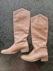 Botas de montar altas de cuero genuino hasta la rodilla Franco Fortini para mujer talla 6,5 M - Imagen 1 de 8