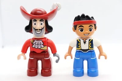 2)Captain Hook + Jake DUPLO NeverLand Pirate 10539 10514 Disney LEGO® Minifigure - Image 1 of 2