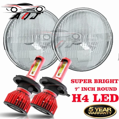 Pair DOT 7"inch Round LED Headlights Hi/Lo Beam  For Suzuki Samurai 1986-1995 Foto 1 de 4