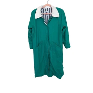 Misty Harbor Raincoat Vintage Womens Size Medium Any Time Slicker Green Long - Picture 1 of 15