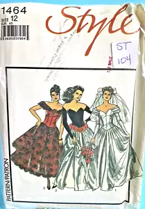 Style Sewing Pattern 1464 Sz. 12 Misses Evening or Bridal Gown - Picture 1 of 5