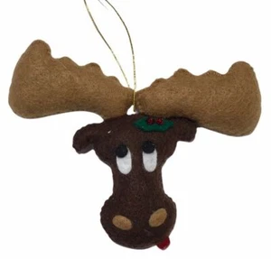 Alaska Filz Handarbeit Elchkopf Ornament 4" - - Bild 1 von 4