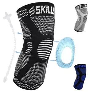 Knee Support Brace Compression Sleeve Arthritis Pain Relief Gym Sports Running - Picture 1 of 25
