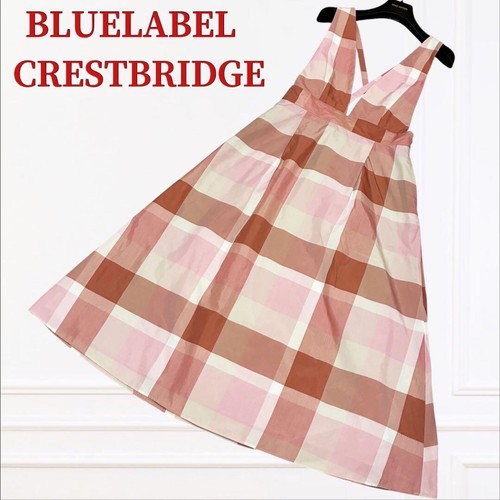 BURBERRY Abito lungo Blue Label Crestbridge rosa a quadri Taglia 38 (M) Ottime condizioni