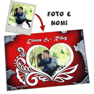PUZZLE PERSONALIZZATO SAN VALENTINO A4 GRUNGE LOVE 192 TASSELLI CON FOTO DEDICA - Foto 1 di 1