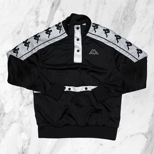 KAPPA Vintage Felpa Zip Uomo Strisce Laterali Bottoni Tascone Giacca Tuta Tg S - Imagen 1 de 14