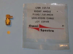 Lote de 2 piezas Omni Spectra OSM 221-1A, enchufe ángulo recto / cable semirrígido 0,141 - Imagen 1 de 4