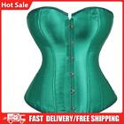 Women Satin Overbust Lace Up Boned Corsets Shapewear Outfit