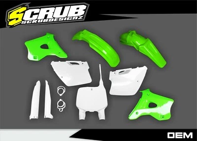 Kawasaki KX125 KX250 1996 1997 1998 Motocross OEM color verde kit de carrocería de plástico Foto 1 de 4