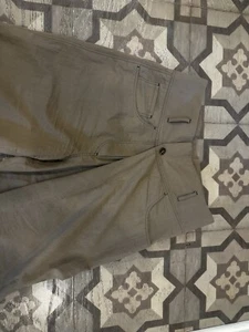 Brunello Cucinelli Criss Cross Taupe Wide Leg Pants. Size 6 - Picture 1 of 6