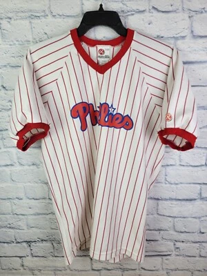 Camiseta de béisbol rara vintage a rayas de los Phillies Rawlings talla XL para adulto Foto 1 de 4