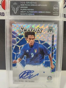 2021 Panini Mosaic UEFA Euro FILIPPO INZAGHI Autograph Mosaic Prizm TCG 9.5 - Picture 1 of 2