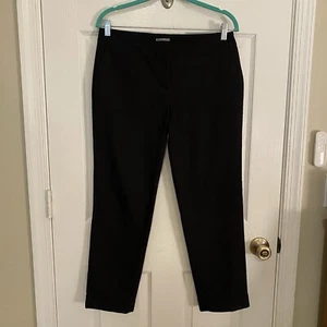 Express Editor Women Solid Black Dress Pants Size 6 Straight Leg Cuffed Office - Picture 1 of 17