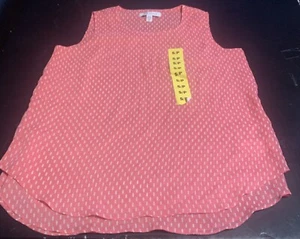 Cristina B Womens Sleeveless Double Layered Blouse Pink/White Size S/P - Picture 1 of 4