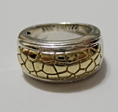 Designer Charles Krypell Sterling Silver 14k Yellow Gold Python Ring. - Image 1 of 4