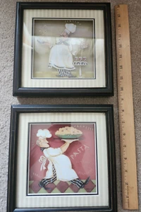 Fat Chef gerahmt 2 Bilder Wandbilder Hängedeko italienische Küche GESCHICHTET / 3D - Bild 1 von 8