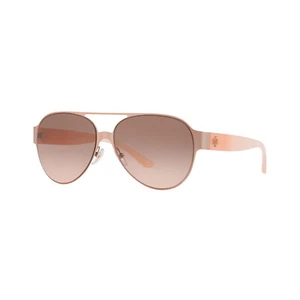 Tory Burch Womens Rose Gold Pink Gradient Pilot Sunglasses TY6066 325411 58 - Picture 1 of 5