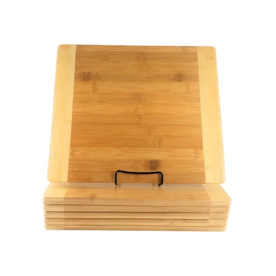 Grado B, 6 piezas a granel 13,5 x 11,5" tablas de cortar de bambú - juego de bandejas para servir lisas Foto 1 de 4