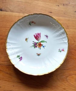 Sehr schöner KPM Porzellan Teller Schale mit Blumendekor und Goldrand 21cmØ - Bild 1 von 2