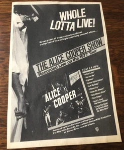Alice Cooper 1977 grabado en vivo gira 1977 - anuncio de revista vintage - Imagen 1 de 1