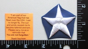 ⭐STAR FROM AMERICAN FLAG FLOWN OVER THE USA MILITARY REMEMBERING TROOPS PATCH - Picture 1 of 4