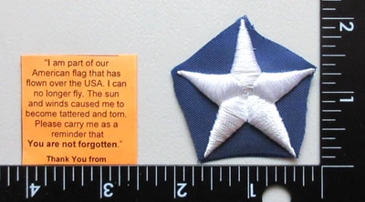 ⭐STAR FROM AMERICAN FLAG FLOWN OVER THE USA MILITARY REMEMBERING TROOPS PATCH - Image 1 of 4