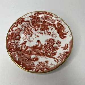 RED AVES Older Royal Crown Derby Tea Cup Saucer Plate 22K Gold England A74 Birds - Picture 1 of 5