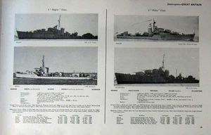Antigua impresión vintage 1936-54 fragata barcos tirio tenaz mosquetero Nizam 20 - Imagen 1 de 2